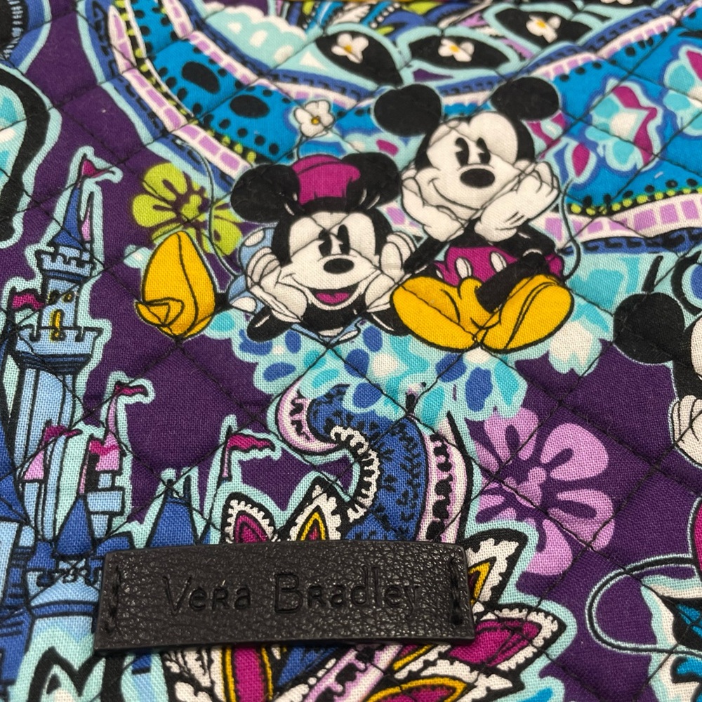 EUC Vera Bradley Triple Zip Hipster DISNEY PARKS Mickey's Paisley Celebration - Picture 4 of 16